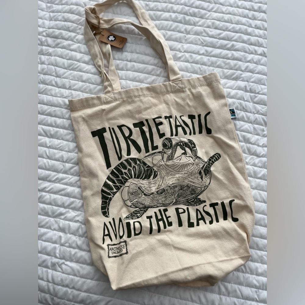 Turtletastic canvas tote bag